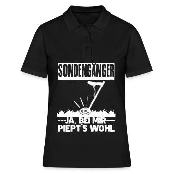 Sondeln piepen- lustiger Spruch - Frauen Polo Shirt - Schwarz - Vorne - Ailine (174cm)