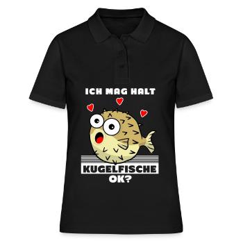 Kugelfisch - Ich mag Kugelfische - Frauen Polo Shirt - Schwarz - Vorne - Ailine (174cm)