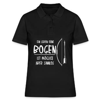 Bogensport und Bogenschießen Spruch - Frauen Polo Shirt - Schwarz - Vorne - Ailine (174cm)