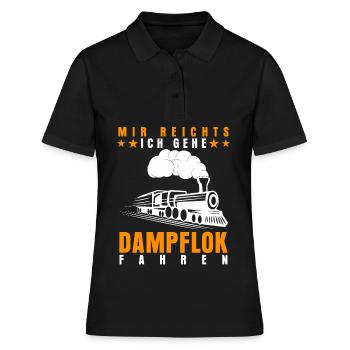 Dampflok Dampfloks Eisenbahn - Frauen Polo Shirt - Schwarz - Vorne - Ailine (174cm)