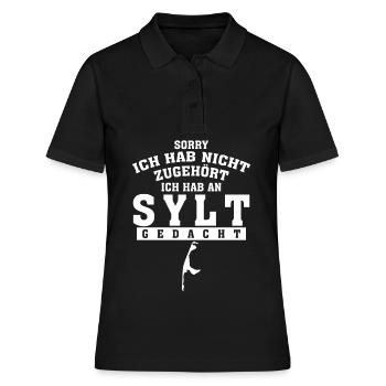 Sylt Urlaub lustiger Spruch - Frauen Polo Shirt - Schwarz - Vorne - Ailine (174cm)