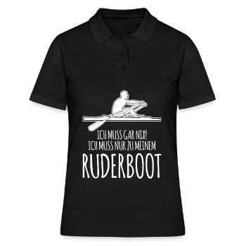 Ruderboot Rudern Ruderer Spruch - Frauen Polo Shirt - Schwarz - Vorne - Ailine (174cm)