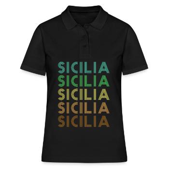 Sicile Retro Sicilia - Polo Femme - noir - Devant - Ailine (174cm)