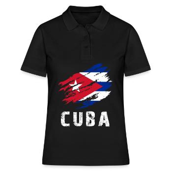 La Havane Cuba Drapeau Cuba - Polo Femme - noir - Devant - Ailine (174cm)