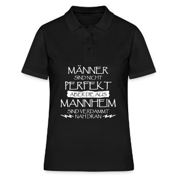 Mannheimer Männer Spruch Mannheim - Frauen Polo Shirt - Schwarz - Vorne - Ailine (174cm)