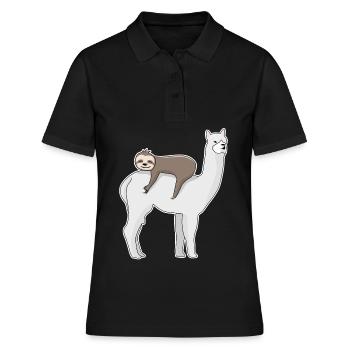 Looked in Sloth Alpaca Looked in - Women's Polo Shirt - black - Front - Ailine (174cm)