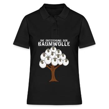 Schaf Baumwolle Witz Schafe - Frauen Polo Shirt - Schwarz - Vorne - Ailine (174cm)