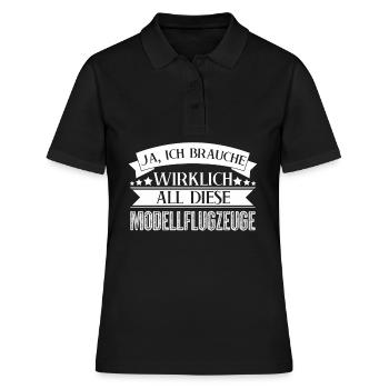Modellflug Flugzeug Modellbauer - Frauen Polo Shirt - Schwarz - Vorne - Ailine (174cm)