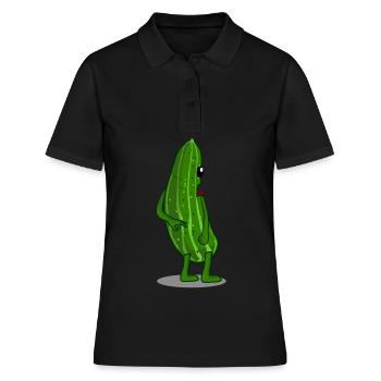Regardé dans Concombre Regardé dans - Polo Femme - noir - Devant - Ailine (174cm)