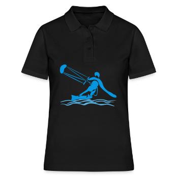 Kiteboarding Kitesurfen Kitesurfer - Frauen Polo Shirt - Schwarz - Vorne - Ailine (174cm)