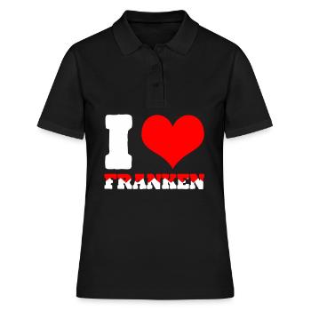 Franke Ich liebe Franken - Frauen Polo Shirt - Schwarz - Vorne - Ailine (174cm)