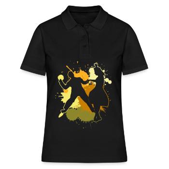 Boogie Woogie Tänzer Tanzen Swing - Frauen Polo Shirt - Schwarz - Vorne - Ailine (174cm)