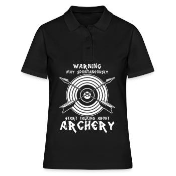 3D Bogensport Bow Bogenschütze Langbogen - Frauen Polo Shirt - Schwarz - Vorne - Ailine (174cm)