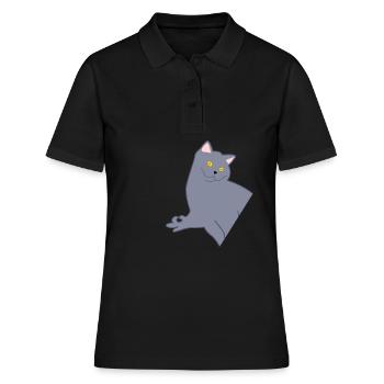 Jeu regardé avec chat Regardé dans - Polo Femme - noir - Devant - Ailine (174cm)