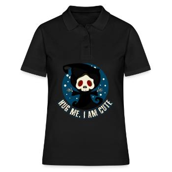 Sensenmann Hug Me Grim Reaper - Frauen Polo Shirt - Schwarz - Vorne - Ailine (174cm)