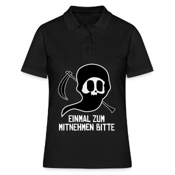 Sensenmann Witz Grim Reaper - Frauen Polo Shirt - Schwarz - Vorne - Ailine (174cm)