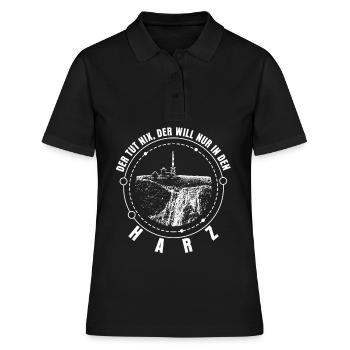 Harz Wandern Harzer Brocken - Frauen Polo Shirt - Schwarz - Vorne - Ailine (174cm)