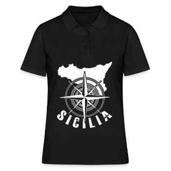 Sicile Italie Boussole Sicile - Polo Femme - noir - Devant - Ailine (174cm)