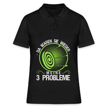 3D Bogensport Langbogen Bogenschießen - Frauen Polo Shirt - Schwarz - Vorne - Ailine (174cm)