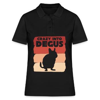 Degu Spruch Degus - Frauen Polo Shirt - Schwarz - Vorne - Ailine (174cm)
