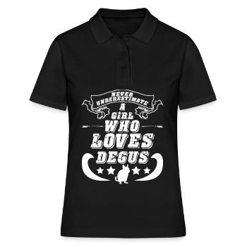 Degu Girl Degus - Frauen Polo Shirt - Schwarz - Vorne - Ailine (174cm)