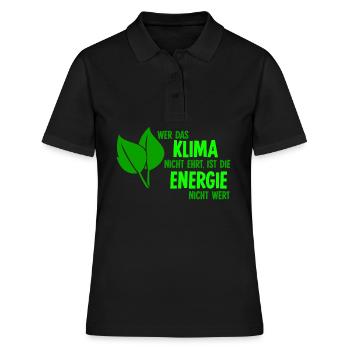 Klimaschutz Klima Energie Klimawandel - Frauen Polo Shirt - Schwarz - Vorne - Ailine (174cm)