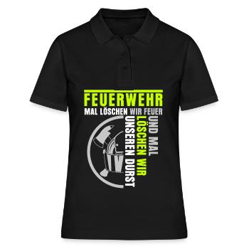 Jugendfeuerwehr Feuer löschen Feuerwehr - Frauen Polo Shirt - Schwarz - Vorne - Ailine (174cm)