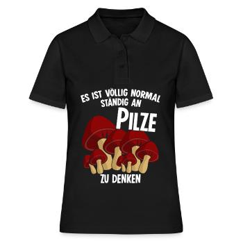 Pilzsammler Pilz Pilze Pilzsucher - Frauen Polo Shirt - Schwarz - Vorne - Ailine (174cm)