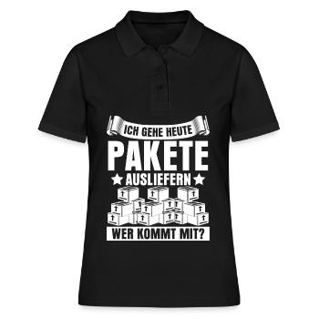Paketzusteller Postbote Pakete Paketbote - Frauen Polo Shirt - Schwarz - Vorne - Ailine (174cm)