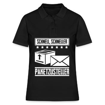 Paketzusteller Postbote Paket Paketbote - Frauen Polo Shirt - Schwarz - Vorne - Ailine (174cm)