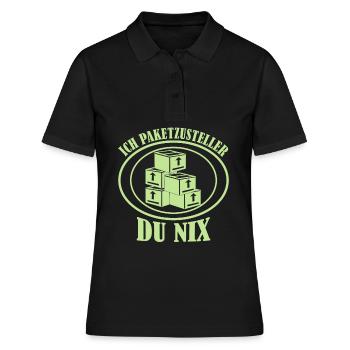 Paketzusteller Pakete Paket Paketbote - Frauen Polo Shirt - Schwarz - Vorne - Ailine (174cm)