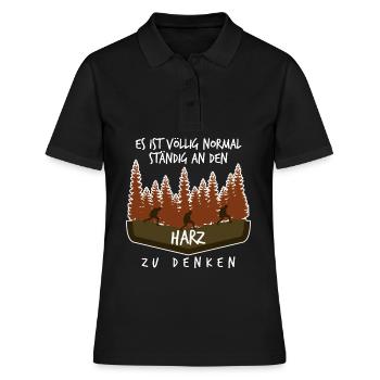 Harz Torfhaus Harzer Brocken - Frauen Polo Shirt - Schwarz - Vorne - Ailine (174cm)