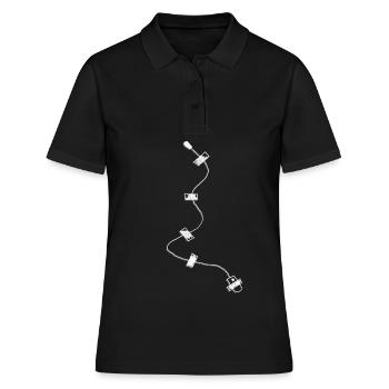 Intercepteur Mikofon Espion Agent Secret - Polo Femme - noir - Devant - Ailine (174cm)