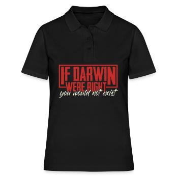 Sarcasme Darwinisme avec ironie - Polo Femme - noir - Devant - Ailine (174cm)