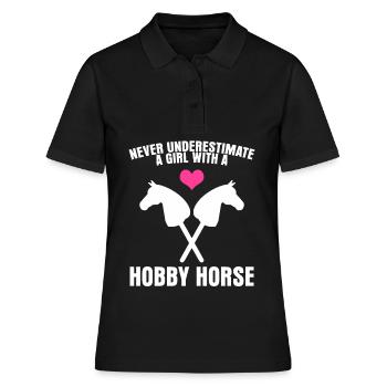 Hobby Horse Girl Rider Hobbyhorse - Polo Femme - noir - Devant - Ailine (174cm)