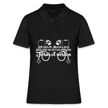 Vétérinaire Vétérinaire Pratique vétérinaire - Polo Femme - noir - Devant - Ailine (174cm)