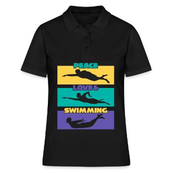 Swimming Pool Swimming Coach - Women's Polo Shirt - black - Front - Ailine (174cm)