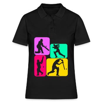 Cricket Cricketball Cricketers - Polo Femme - noir - Devant - Ailine (174cm)