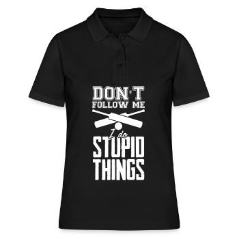 Blague de cricket Cricketers Balle de cricket - Polo Femme - noir - Devant - Ailine (174cm)