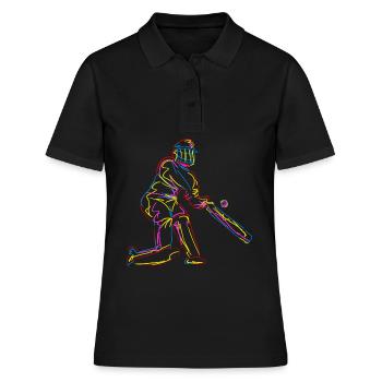 Cricket Sport Cricketers Cricket Ball - Polo Femme - noir - Devant - Ailine (174cm)