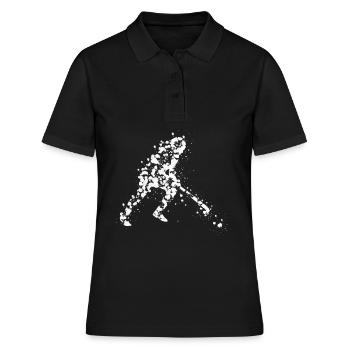 Hockeyspieler Field Hockey - Frauen Polo Shirt - Schwarz - Vorne - Ailine (174cm)