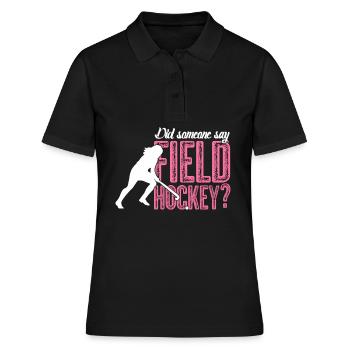Field Hockey Girl Hockeyspieler - Frauen Polo Shirt - Schwarz - Vorne - Ailine (174cm)
