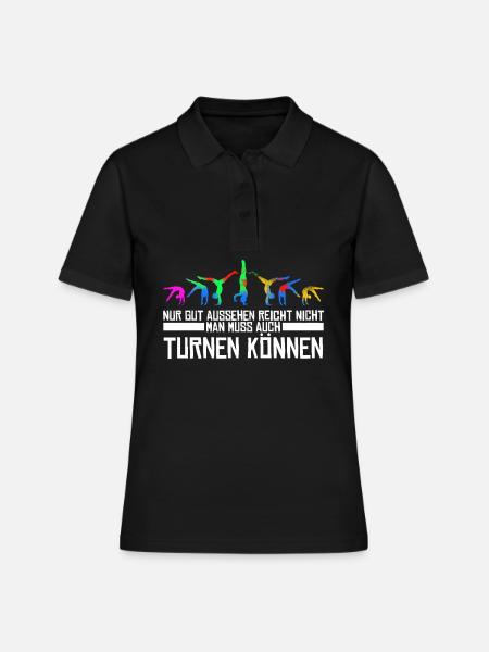 Turnen Turnerin Gymnastik - Frauen Polo Shirt - Schwarz