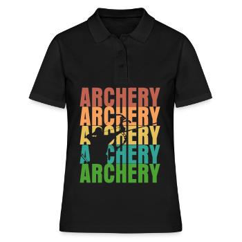 Tir à l’arc 3D Retro Tir à l’arc - Polo Femme - noir - Devant - Ailine (174cm)