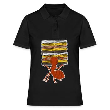 Ameisen Akten Büro Ordner Ameise - Frauen Polo Shirt - Schwarz - Vorne - Ailine (174cm)