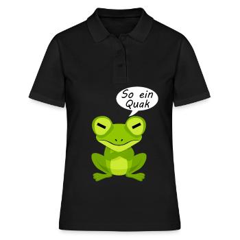 Frosch Frösche - Frauen Polo Shirt - Schwarz - Vorne - Ailine (174cm)