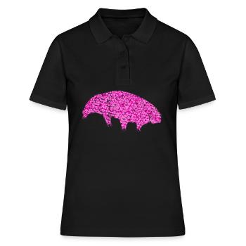 Tardigrade Water Bear Hearts Tardigrades - Women's Polo Shirt - black - Front - Ailine (174cm)