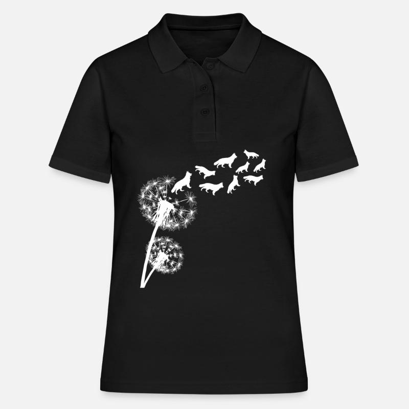 German Shepherd Dandelion - Women's Polo Shirt - black
