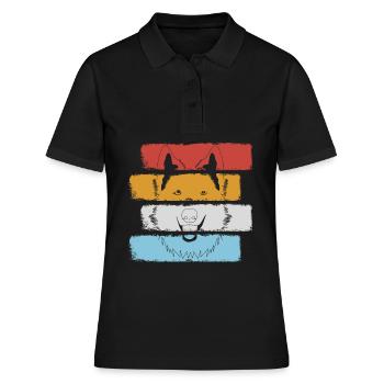 Berger Blanc Chiens de berger - Polo Femme - noir - Devant - Ailine (174cm)