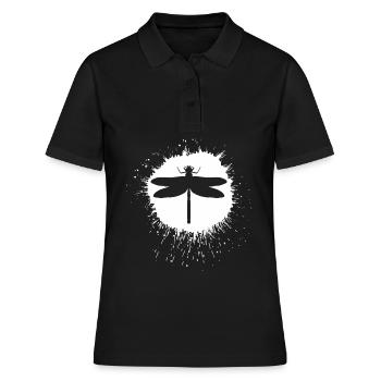 Libelle Insekten Dragonflies Libellen - Frauen Polo Shirt - Schwarz - Vorne - Ailine (174cm)